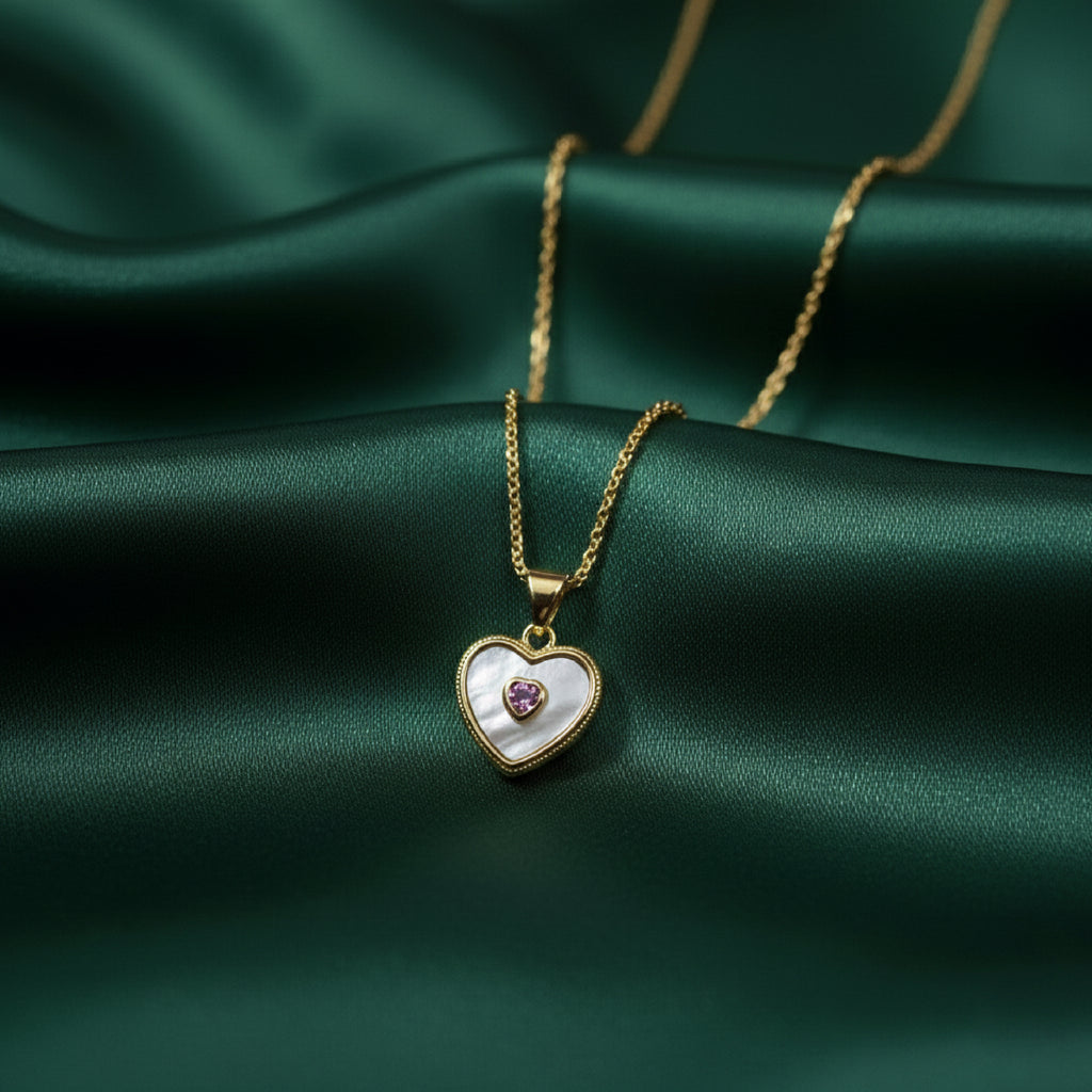 Winter Rose Heart Necklace