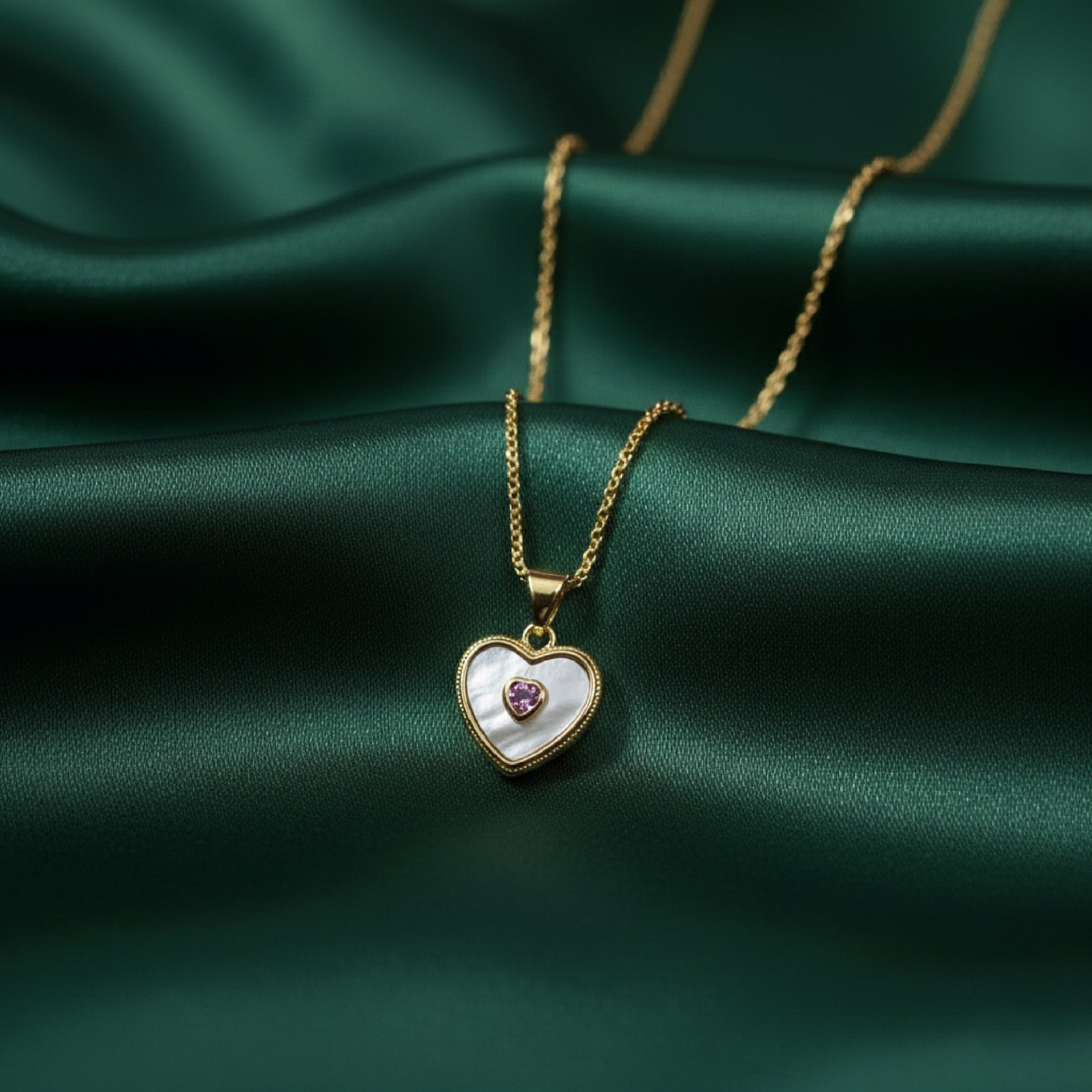 Winter Rose Heart Necklace